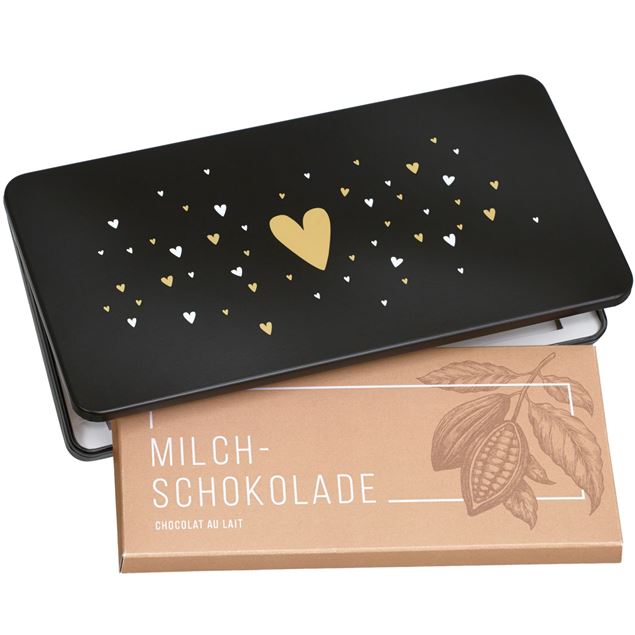 Milchschokolade von Munz in Geschenkdose „Heart“