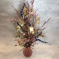 Trockenblumen Strauss "rosé-mix" 40cm mit Vase