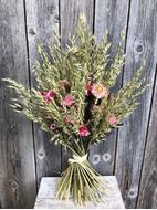 Bouquet natur Trockenblumenstrauss mit Strohblumen rosa