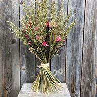 Bouquet natur Trockenblumenstrauss mit Strohblumen rosa