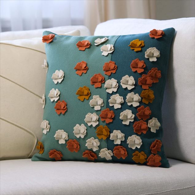 Image de Coussin décoratif "Meadow", 45 x 45 cm, 100% laine de mouton de Burel