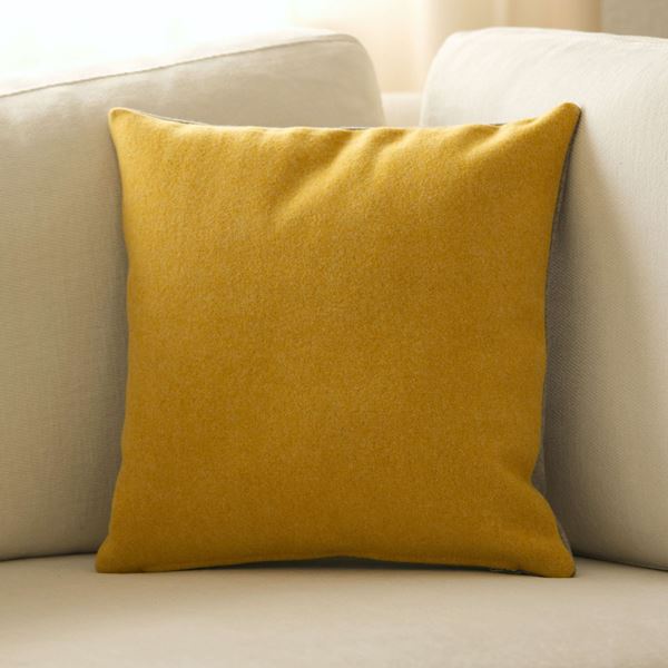 Image sur Coussin décoratif "Bicolor Amber", 40 x 40 cm, 100% laine de mouton de Burel