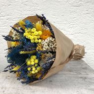 Trockenblumen Strauss Bund mix "giallo blu