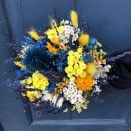 Trockenblumen Strauss Bund mix "giallo blu