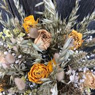 Trockenblumen Strauss mix "Yellow mit Rosen"