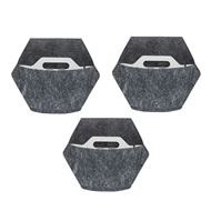 3 Pack Wall Planters; gray planter; gray textile cover