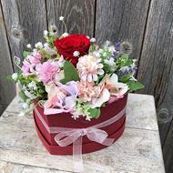 Herzbox mit Rose "Poesie in rot"