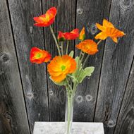 Mohn Papaver Blüten mit Vase (Kunstblumen)