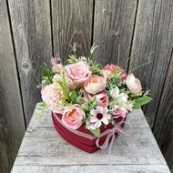 Herzbox mit Rose "Poesie in rosa"