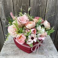 Herzbox mit Rose "Poesie in rosa"